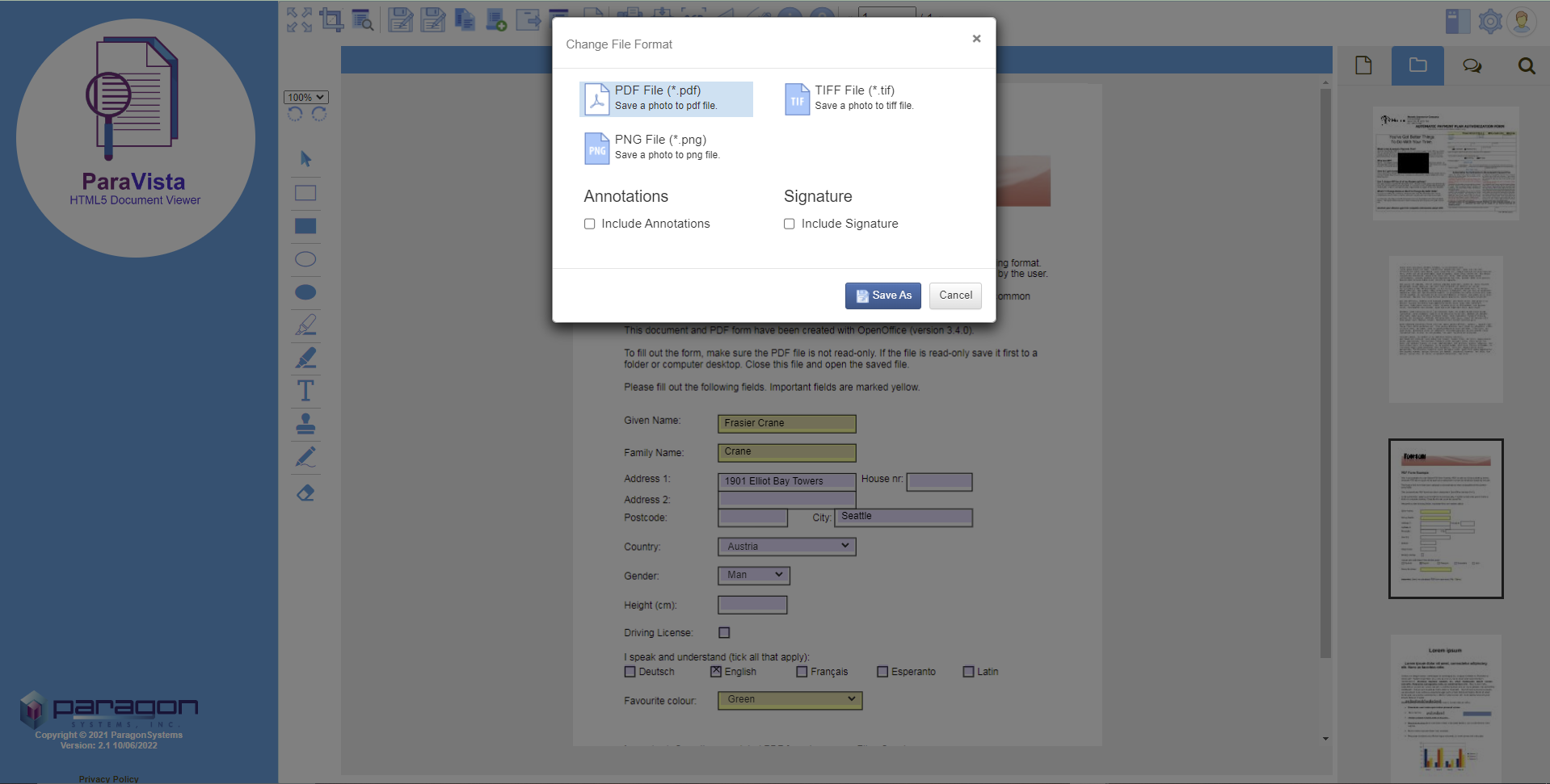 ParaVista - Easily Change Document Formats