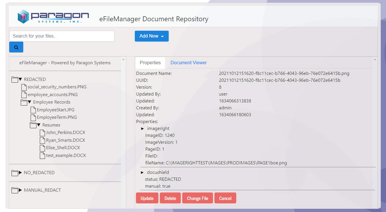 eFile Manager WIP File Storage